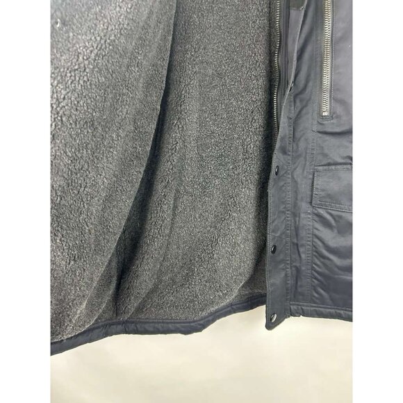 Kuhl Projekt Jacket Men's Size Large Navy Blue Hooded Pockets Faux Leather - Picture 11 of 16